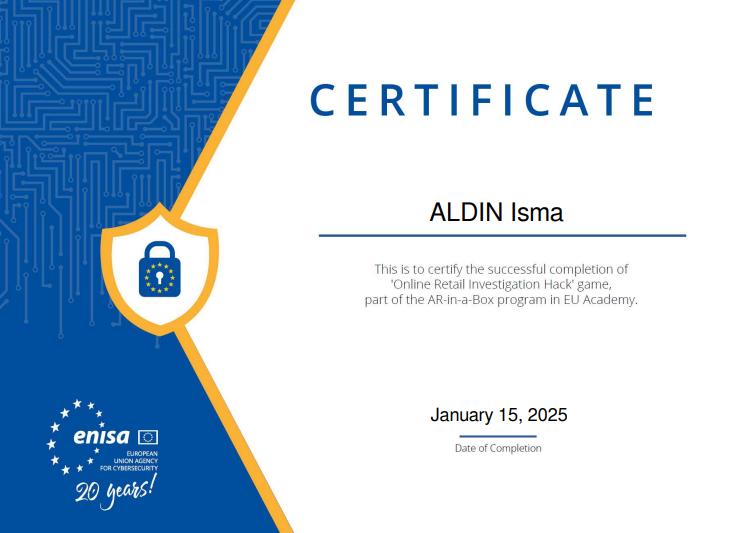 Online Retail Investigation Hack'game